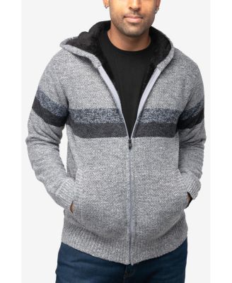 Men's Zip Up Fleece Lined Cardigan Hooded Sweater