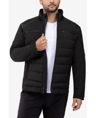 Men's Puffer Jacket With PU Shoulder