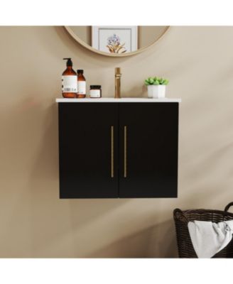 Bathroom Vanity with Sink and Decorative Handle