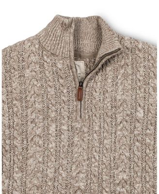 Men's Organic Half Zip Cable Pullover Sweater