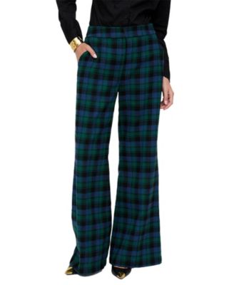Women's Zena Flared Prince Of Wales Check Print Trouser