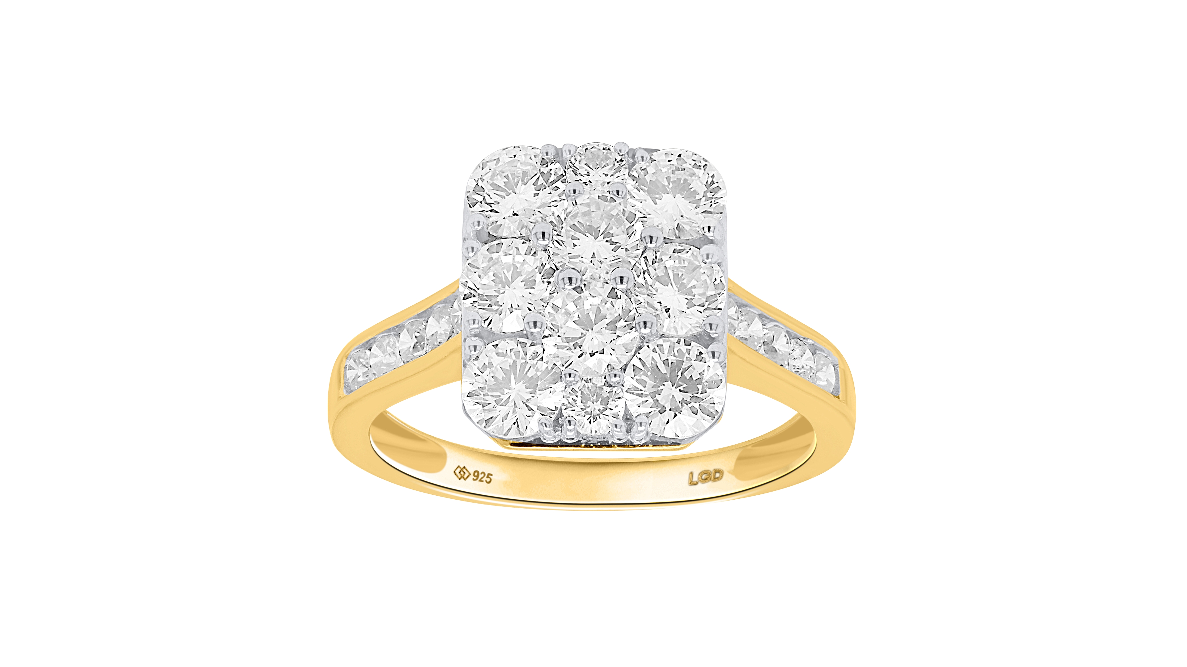 Forever Grown Diamonds Lab-Grown Diamond Ring (2 ct. t.w.) 14K Gold-Plated Sterling Silver