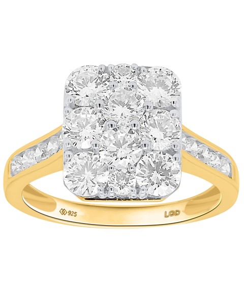 Украшения Forever Grown Diamonds Lab-Grown Diamond Ring (2 ct. t.w.) in Sterling Silver or 14k Gold-Plated Sterling Silver