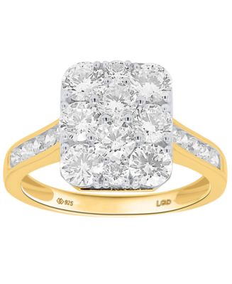 Forever Grown Diamonds Lab-Grown Diamond Ring (2 ct. t.w.) in 14k Gold-Plated Sterling Silver