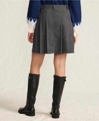Women's Brushed Flannel Pleated Mini Skirt