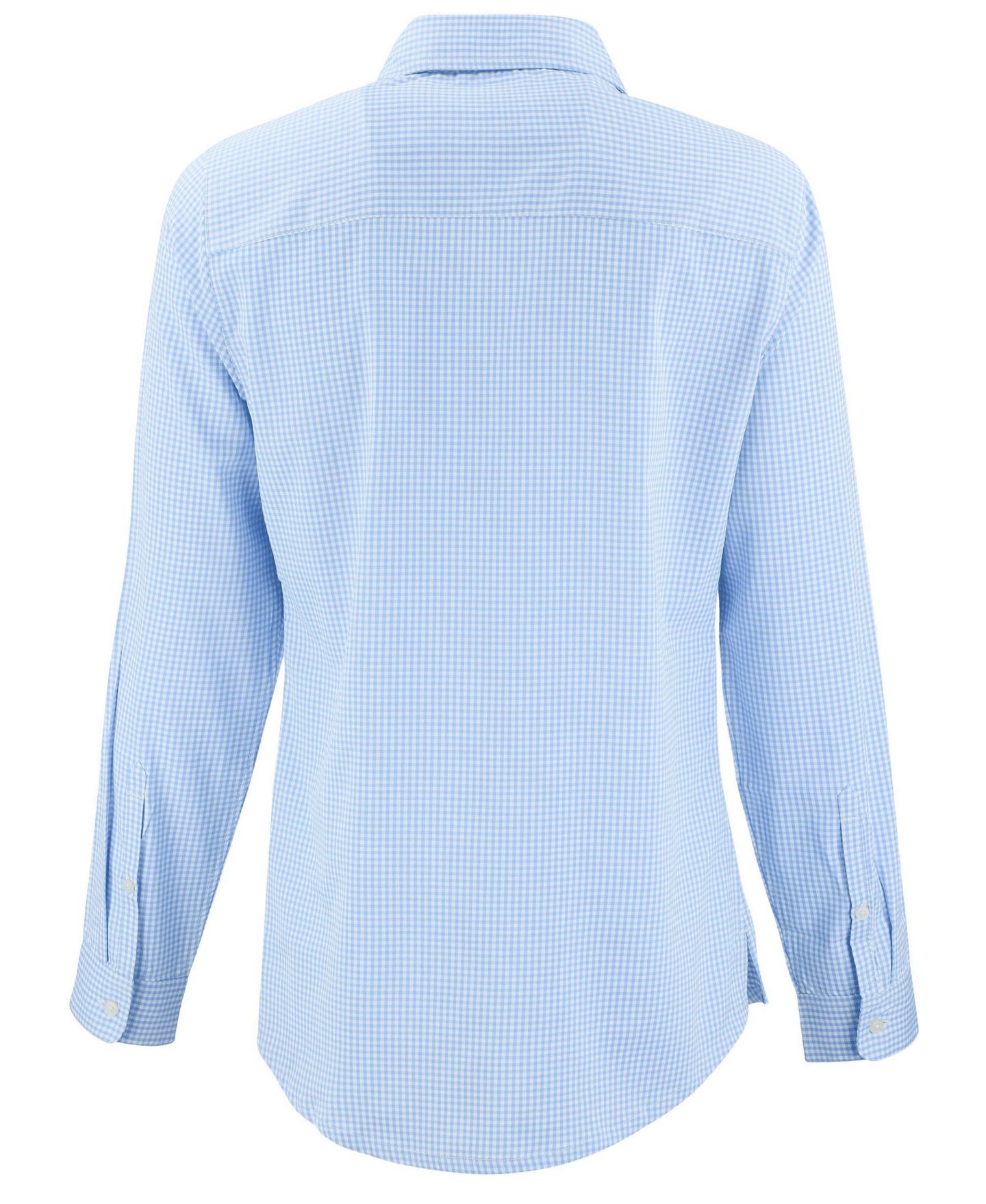 Женская рубашка Cutter & Buck Skyline Epic Confidence Recycled Gingham Long Sleeve Dress Shirt, цвет: Белый — фото 3