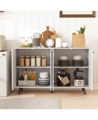 Buffet Sideboard Mid Century Modern 4-Door Storage Cabinet 50" Accent Cabinet