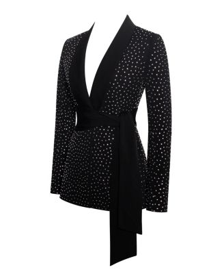Women's Visionary Crystal Embellished Black Blazer Jacket