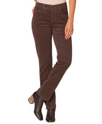 Petite "Ab"solution Corduroy Straight-Leg Jeans