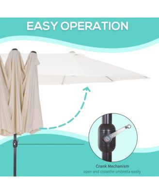 15' Extra Large Double Patio Umbrella for Pool,