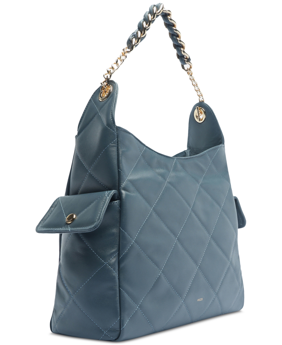 Arezzo Diana Large Leather Shoulder Bag In Blue