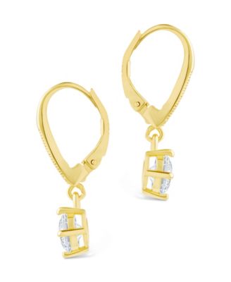 Sterling Silver Matilda Brilliant Cut CZ French Clip Earrings