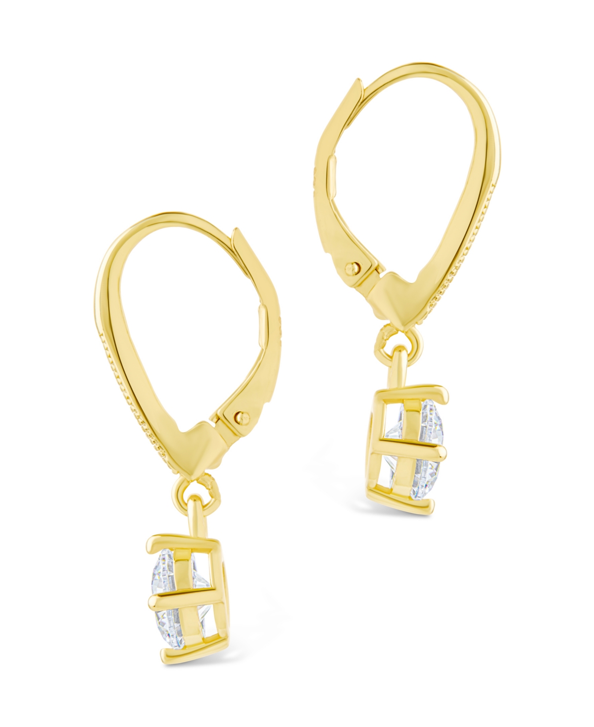 Sterling Forever Silver Matilda Brilliant Cut Cz French Clip Earrings