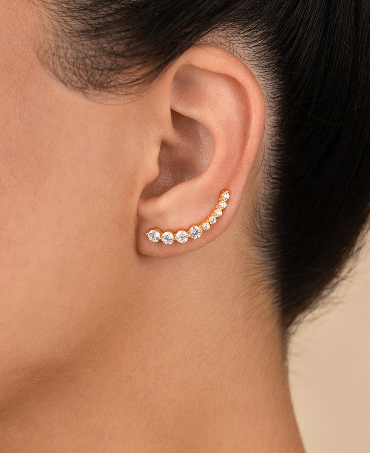 Sterling Forever Silver Brilliant Round Cz Crawlers