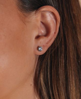 Sterling Silver 6mm CZ Stud Earrings