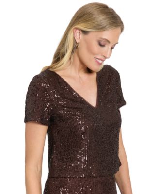 Women's Textured V-Neck Top