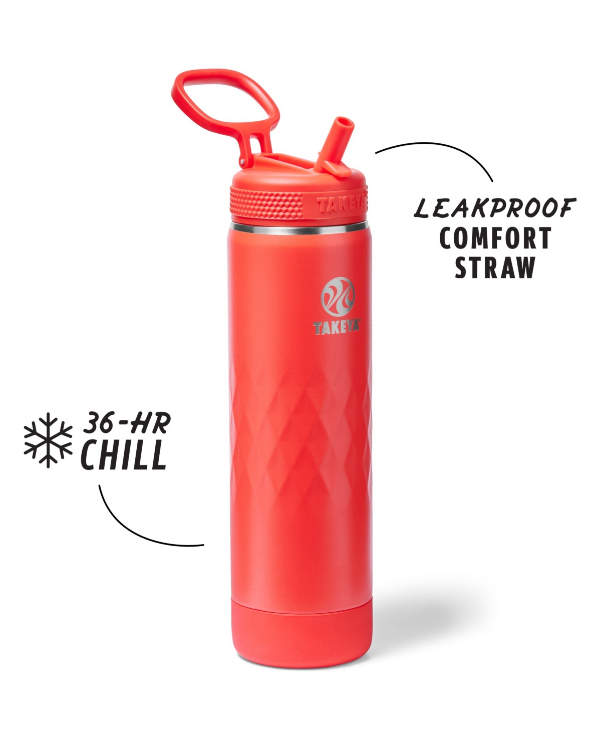 Takeya Sport 22 Oz. Triple-insulated Water Bottle With Spout Lid In Red