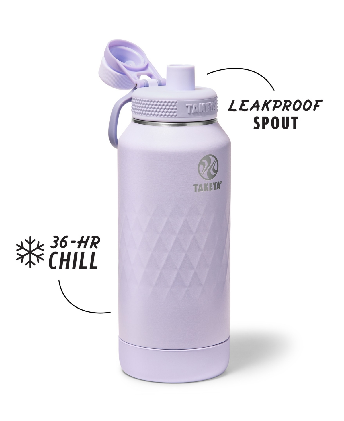 Takeya Sport 32 Oz. Triple-insulated Water Bottle With Spout Lid In Silver