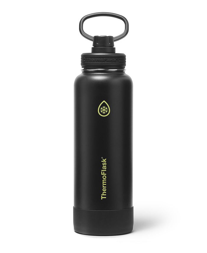 ThermoFlask 40 oz., 2pk  Double Wall Vacuum Insulated Water Bottle with Spout Lid - Black & grey