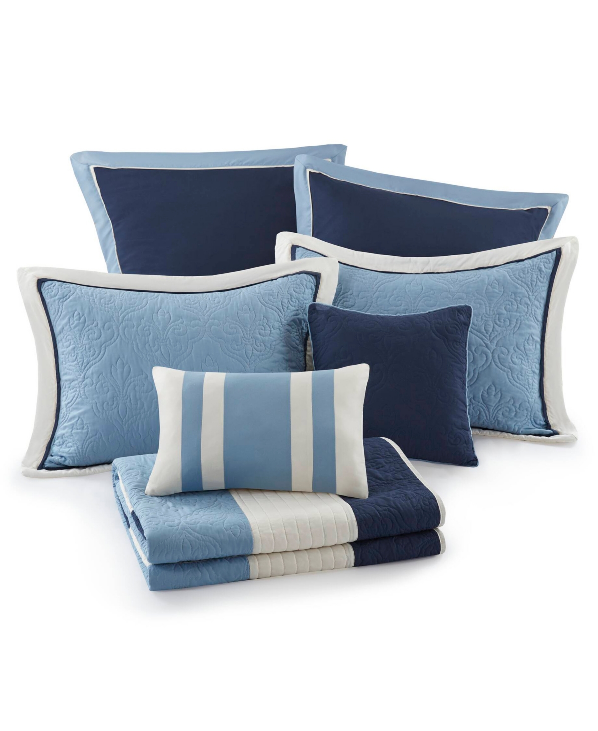 Madison Park Attingham 7-pc. Quilt Set, Full/queen In Blue