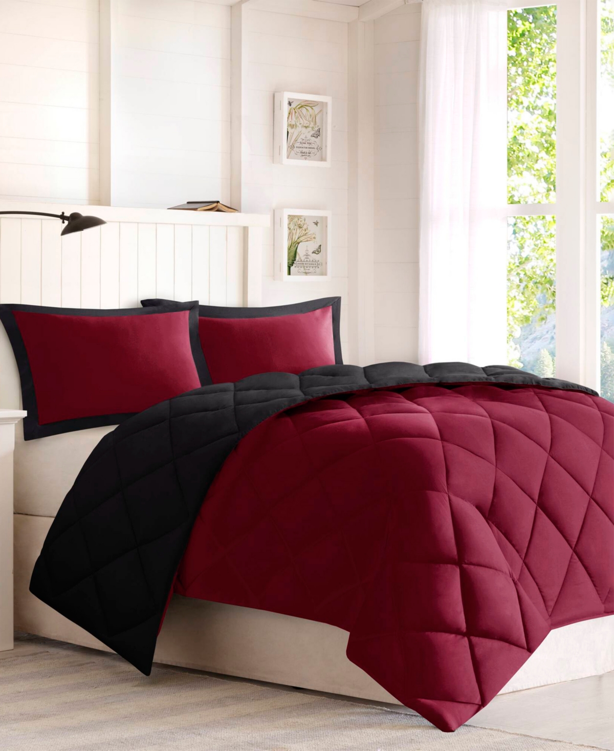 Madison Park Essentials Larkspur Reversible 3-pc. Comforter Set, Full/queen In Black