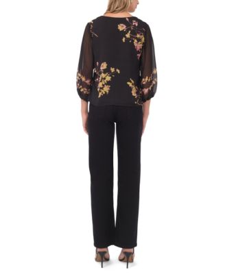 Women's 3/4-Sleeve Front Ruffles Top