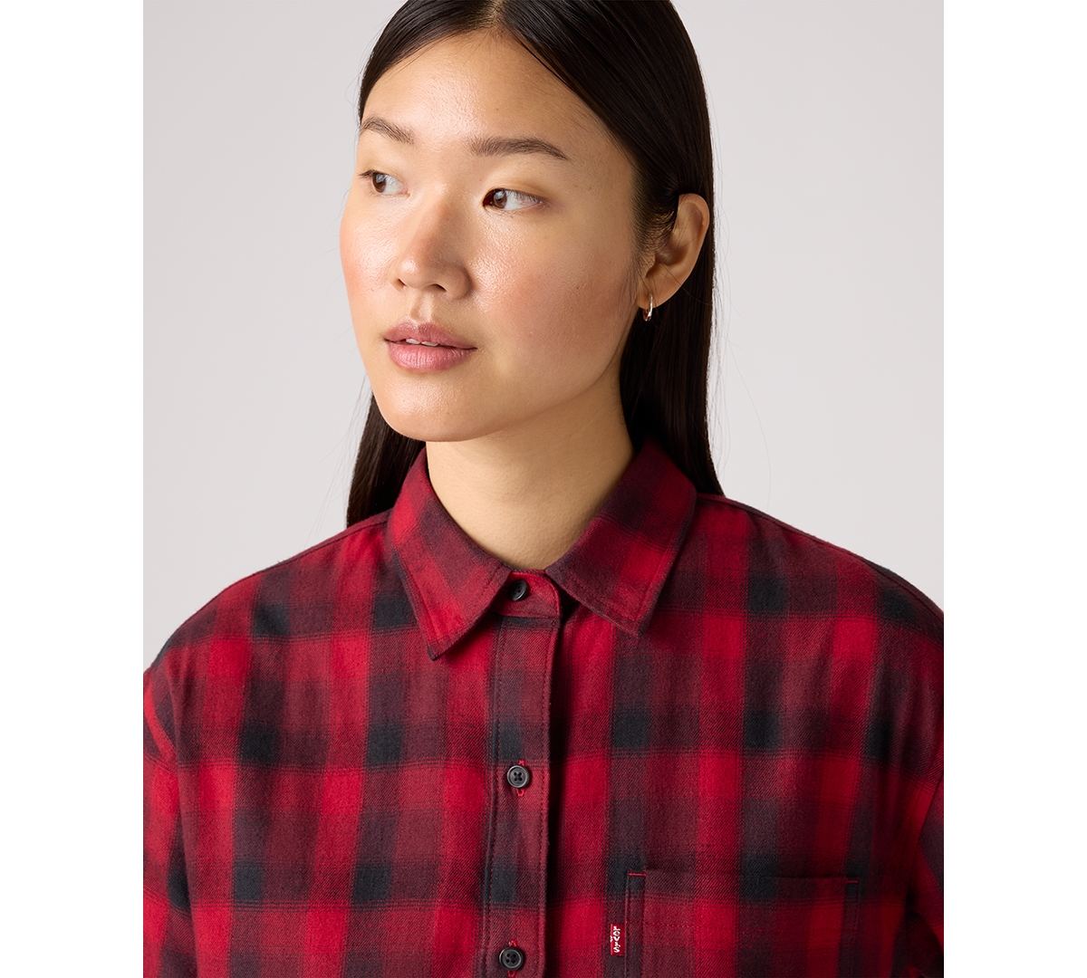 Levi's Women's Henriette Flannel Long Sleeve Shirt In Red