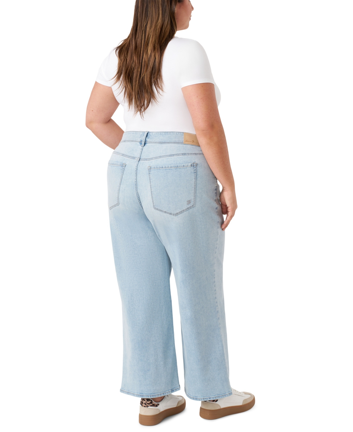 Seven7 Plus Size Loose Sneaker Jeans In Blue