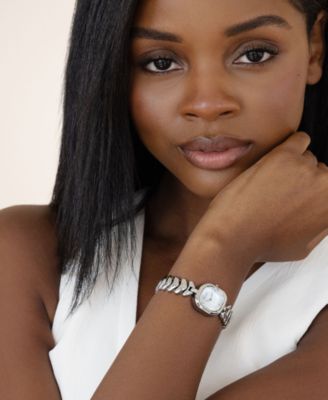 Metal Moderna Silver Plated Bracelet Watch, 80mm