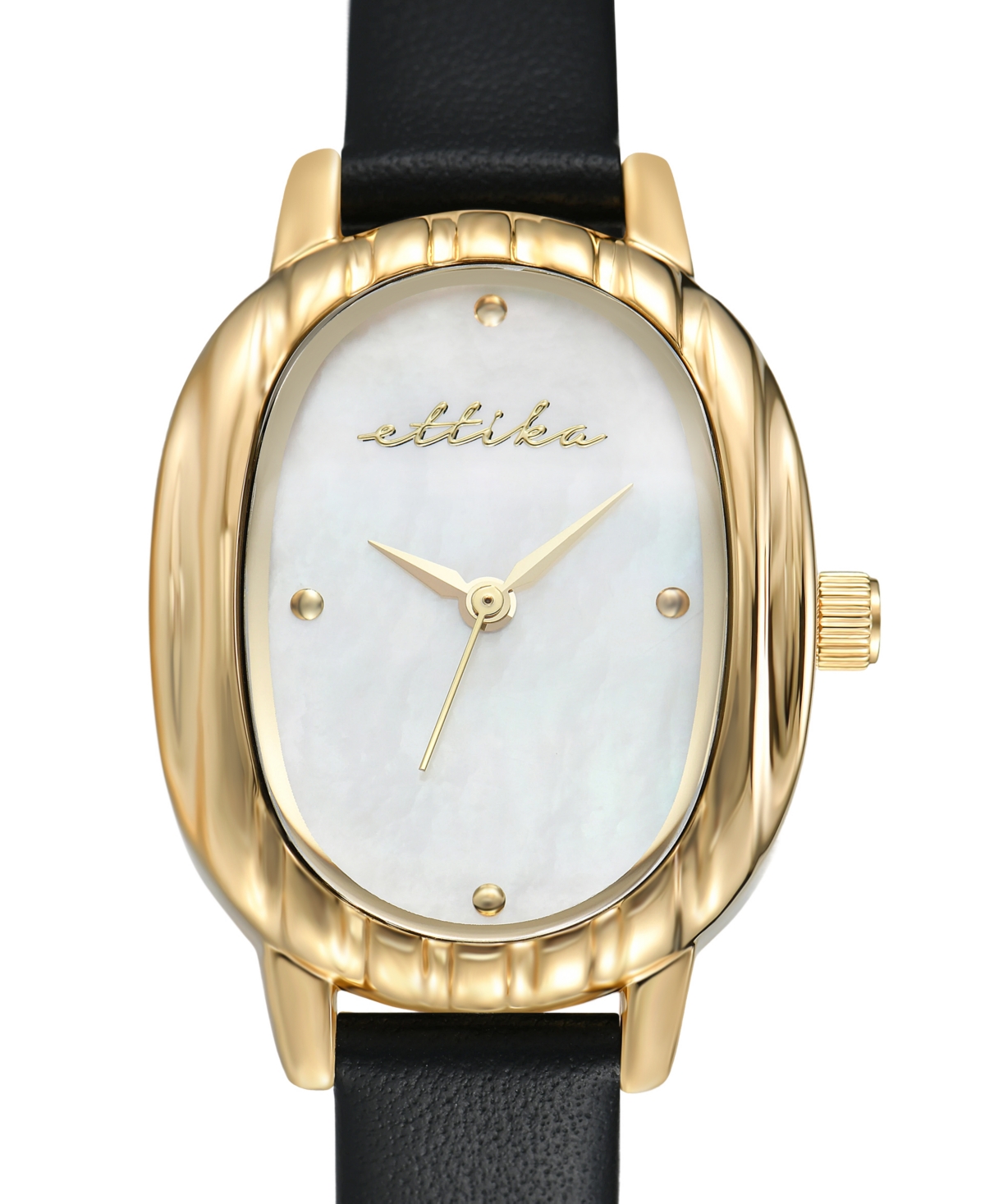 Ettika Timeless Texture Gold Plated Leather Watch
