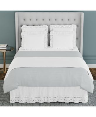 Ruffled Eyelet 14" Drop Bed Skirt, California King