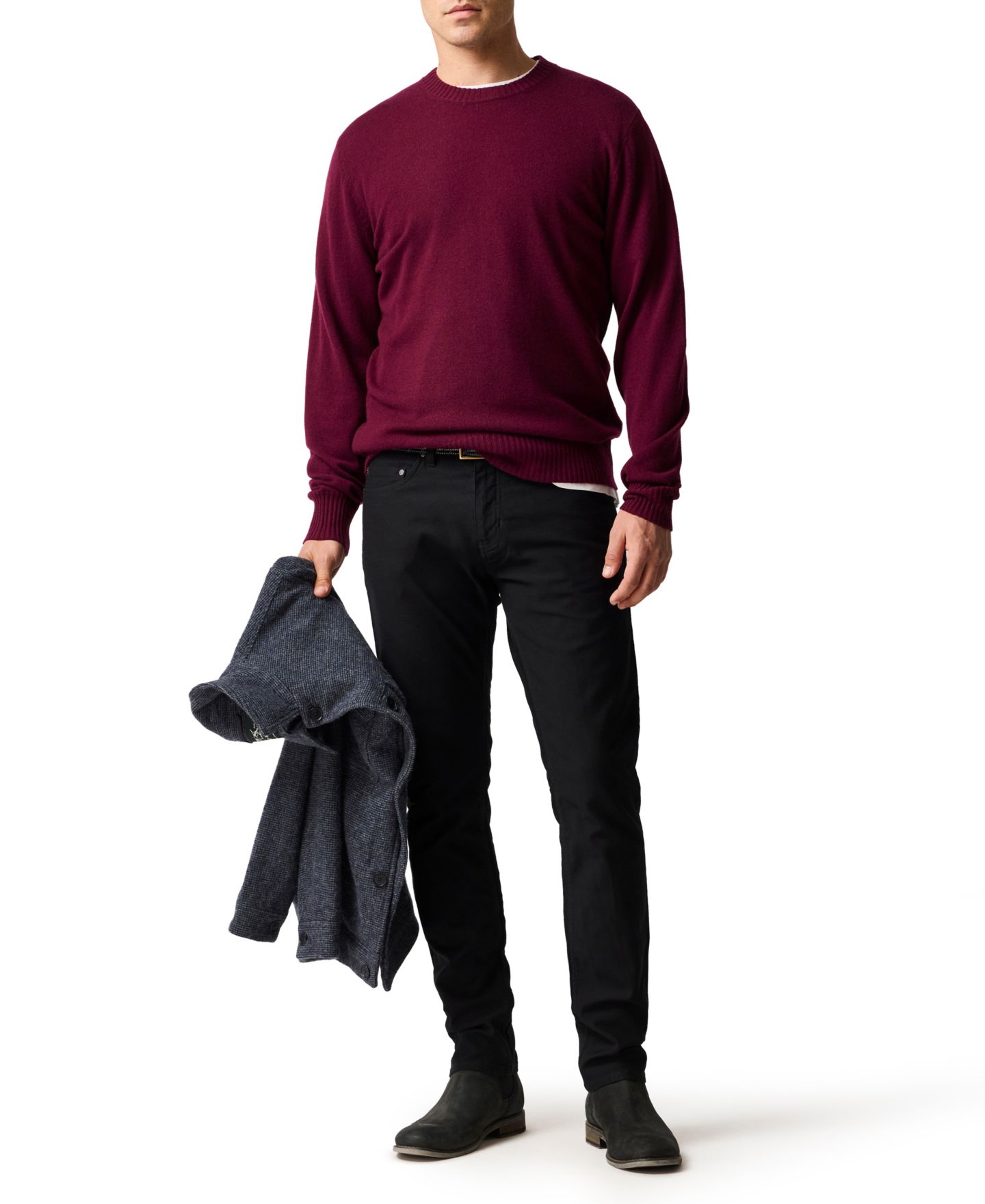 Мужской свитер Rodd & Gunn Stewart Island Wool Knit, цвет: Бордовый — фото 4