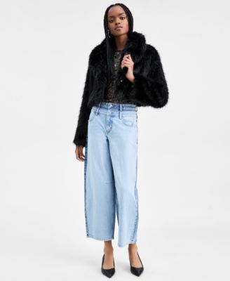 Women's Faux Fur Cropped Coat, Macy's Exclusive