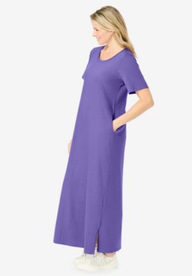 Plus Size Perfect Short-Sleeve Scoopneck Maxi Tee Dress