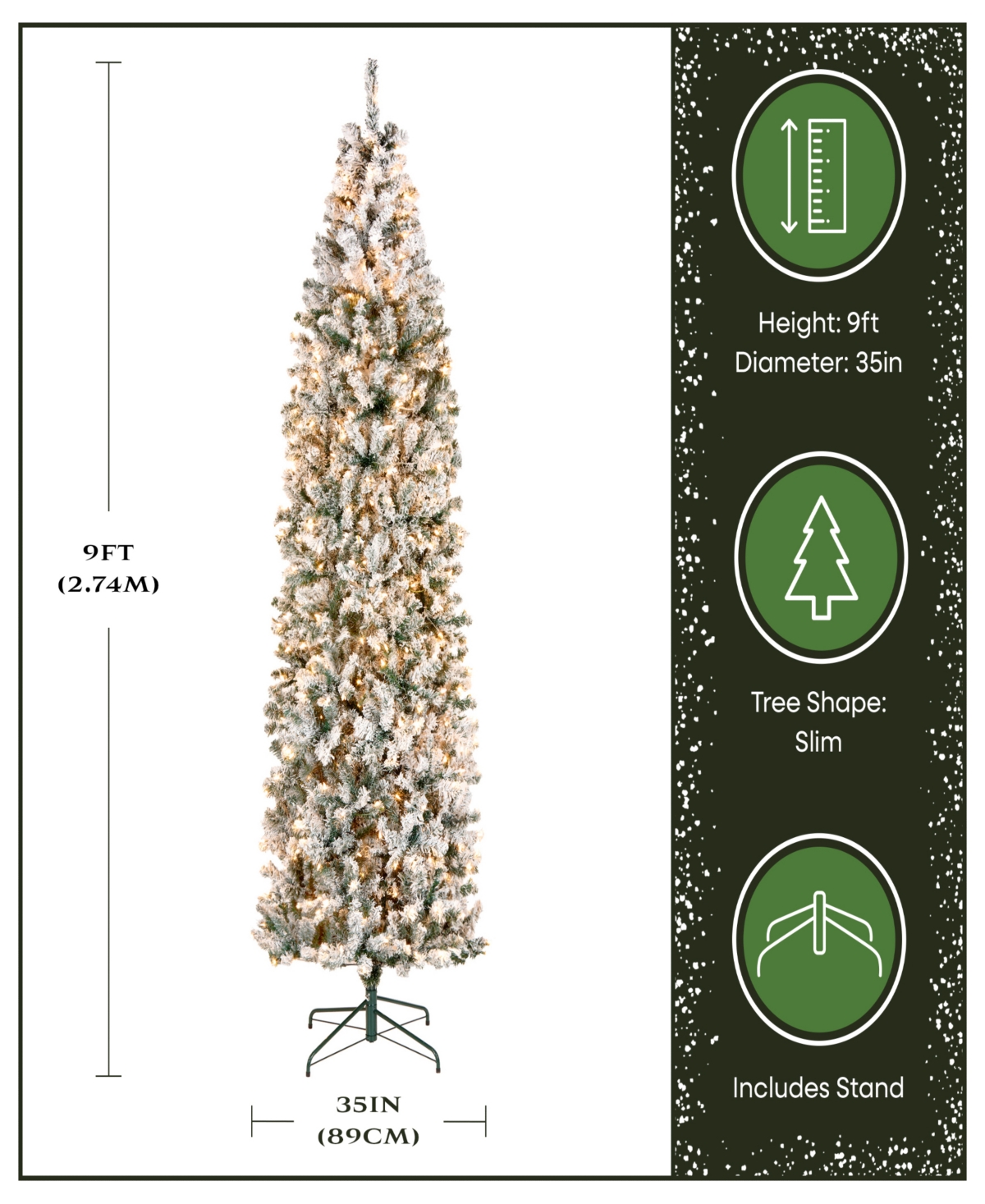 National Tree Company First Traditions Acacia Flocked Tree 9 ft