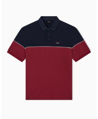 Men's Color Block Pique Polo Shirt