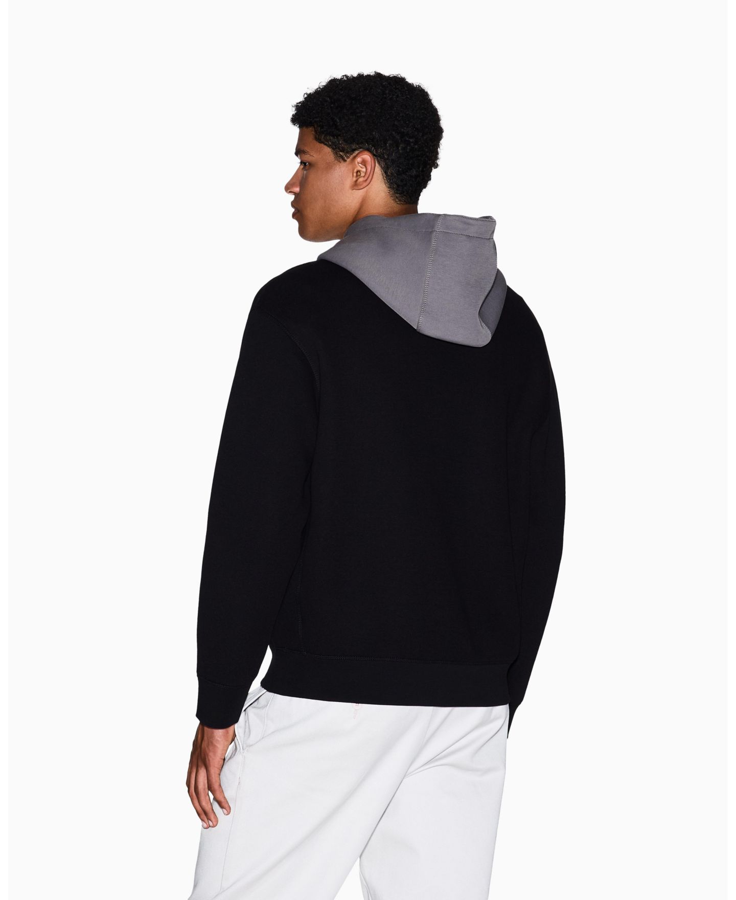 Мужское худи A|X Armani Exchange Cozy Lab Color Block Pique, цвет: Чёрный — фото 3