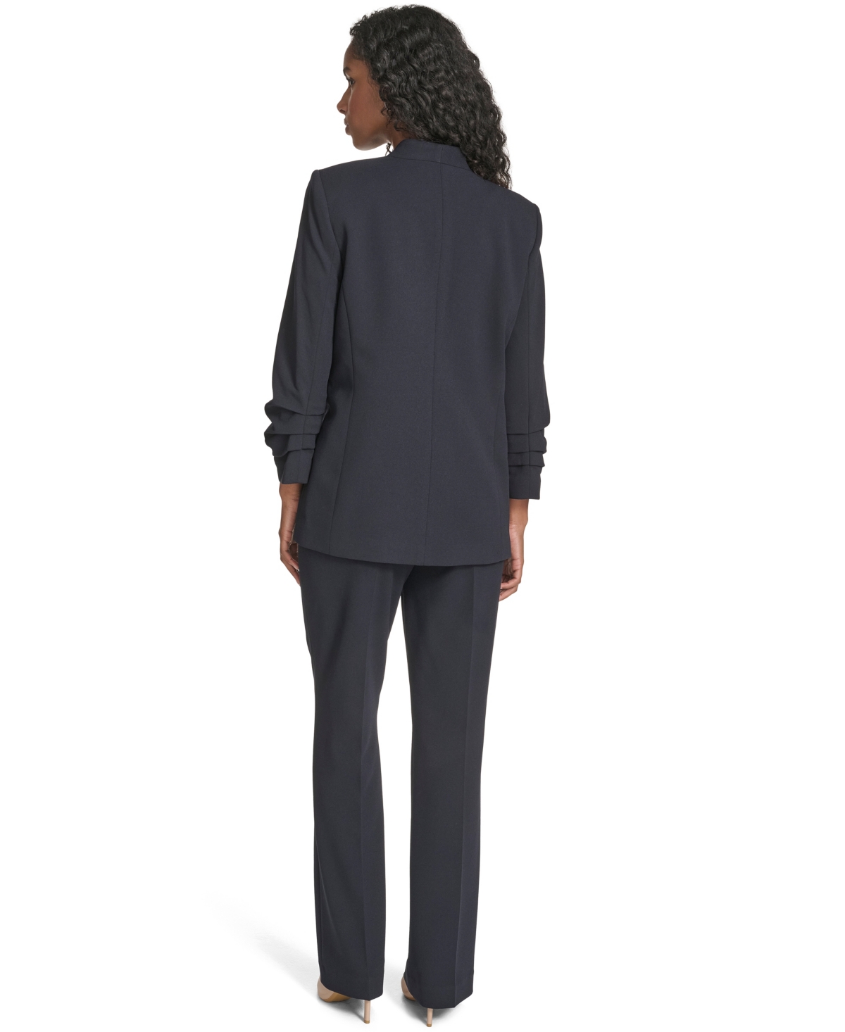 Calvin Klein Women's Scuba Crepe Long Sleeve Jacket In Blue