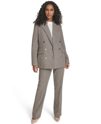 Women's Notch Collar Double Breasted Belted Jacket