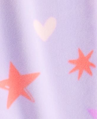 Girls' Toddler 2T-5T Star Print Snug Fit Long-Sleeve Top and Pants, 2-Piece Pajama Set