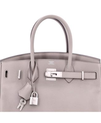 Birkin 30 Handbag Grey Novillo with Palladium Hardware