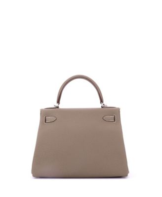 Kelly 28 Handbag Grey Togo with Palladium Hardware