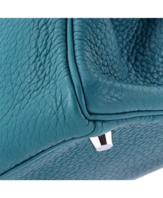  Kelly 28 Handbag Blue Clemence with Palladium Hardware