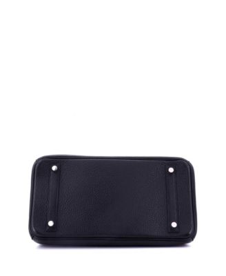 Birkin 30 Handbag Black Clemence with Palladium Hardware