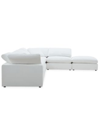 Fog 6-Pc. Fabric L-Sectional Ottoman End Sofa Set