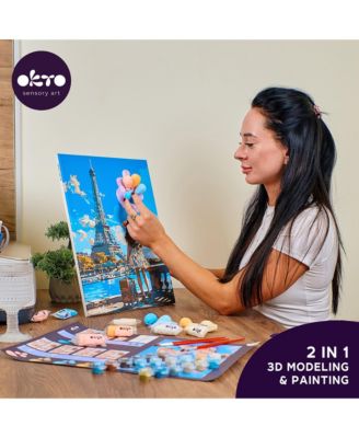 OKTO Air-Dry Clay 3D Painting Kit – Greetings From Paris (11.8 x 15.7 in)