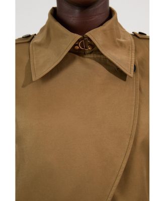 Women's Strong Shoulder Belted Maxi Trench Coat