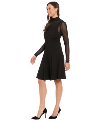 Women's Mock Neck Long-Sleeve Dress