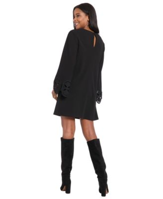 Women's Scuba Crepe Embellished Shift Dress