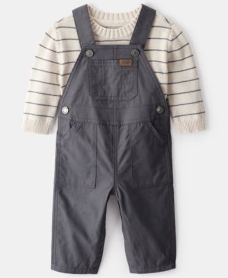Carter's - Baby Boys 2-Piece Stripe Sweater and Overall Set